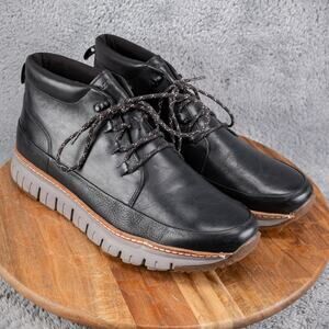 Cole Haan Zerogrand Boots Mens 12 Chukka Black Leather Hiker C28464 Sneaker